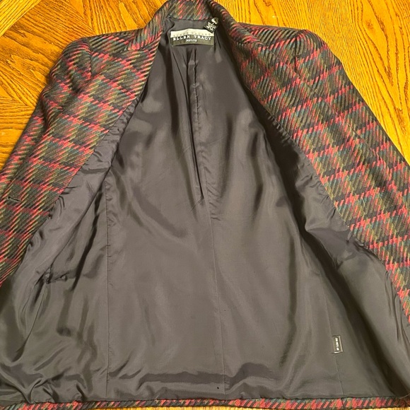 Vintage New Wool/Cashmere Plaid Blazer by Linda Allard Ellen Tracy Size 6P - Picture 4 of 9